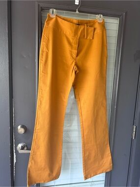 metrostyle Mustard High-Waist Wide Leg Pants